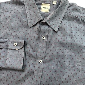 Rowm Men’s Button Down Long‎ Sleeve Collard Shirt Size 2XB Multicolored Casual